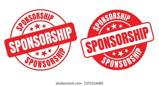 Sponsorship rounded vector symbol set on white background