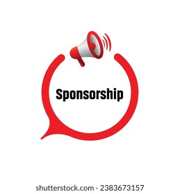 sponsorship sign on white background