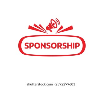 sponsorship sign on white background