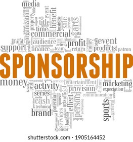 Sponsorship Vector Illustration Word Cloud Isolated On A White Background.