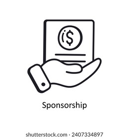 Sponsorship vector  outline doodle Design illustration. Symbol on White background EPS 10 File 