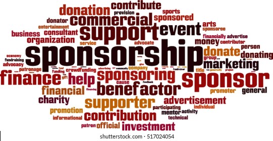 Sponsorship Word Cloud Concept. Vector Illustration