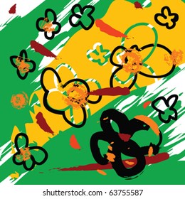 spontaneous background with flowers