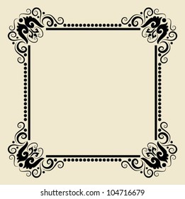 Spontaneous certificate 2. Blank label with floral drawing ornament