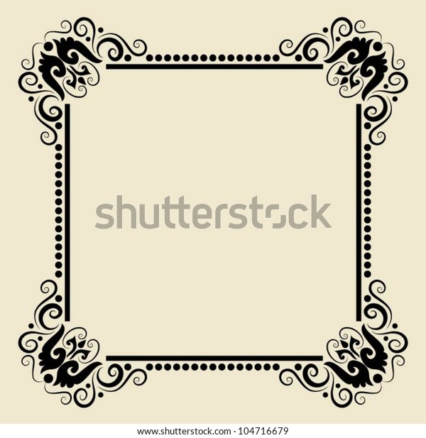 Spontaneous certificate 2. Blank label with\
floral drawing\
ornament