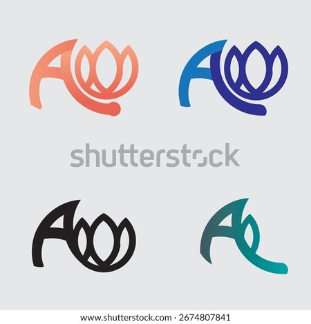 A spontaneous exploration of form and feeling—this logo series merges the initials "A" and "W" with a lotus-inspired bloom, symbolizing growth, clarity, and emotional depth.