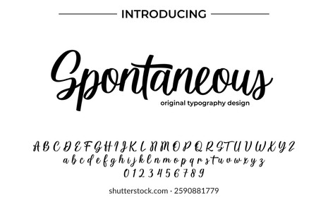 Spontaneous Font Stylish brush painted an uppercase vector letters, alphabet, typeface