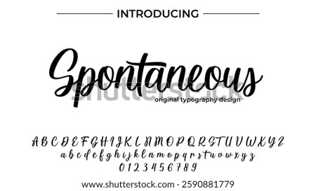 Spontaneous Font Stylish brush painted an uppercase vector letters, alphabet, typeface