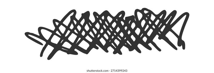 Rabisco preto de linhas grunge espontâneas