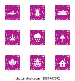 Spontaneous icons set. Grunge set of 9 spontaneous vector icons for web isolated on white background