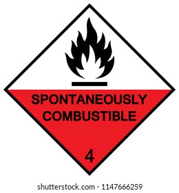 Spontaneously Combustible Symbol Sign, Vector Illustration, Isolate On White Background Label. EPS10