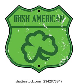 Spoof Irish American Shamrock Route 66 traffic sign over a white background