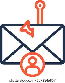 Spoofing Attacks Icon Color Line Vector Illustration