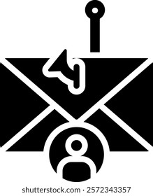 Spoofing Attacks Icon Glyph Vector Illustration