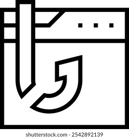 Spoofing-Symbol. Dünnes lineares Design einzeln auf weißem Hintergrund