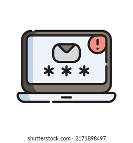 Spoofing Icon Vector Illustration. Flat Outline Cartoon. Cyber Security Icon Concept Isolated Premium Vector
