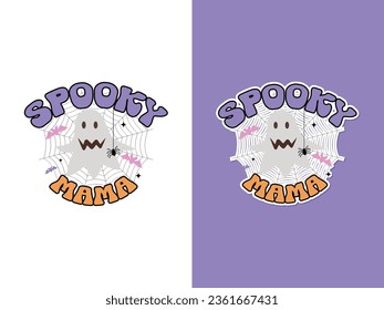 Spook Mama Halloween sublimation vector sticker illustration