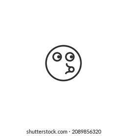 spooked emoticon line icon, outline vector sign, pixel perfect icon