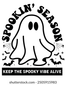 Spookin' Season Keep The Spooky Vibes Alive, Boo Coffee Pumpkin Shirt, Bat Witch Shirt, Boo Halloween Vibes, Witchy vibes designs, cute Halloween designs, great funny Halloween gifts, school costume