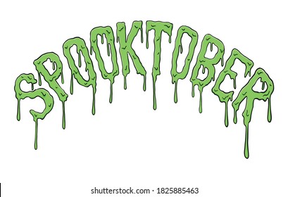 Spooktober. Halloween October pun hand lettering design. Vector illustration for t shirt design, poster, icon, web design