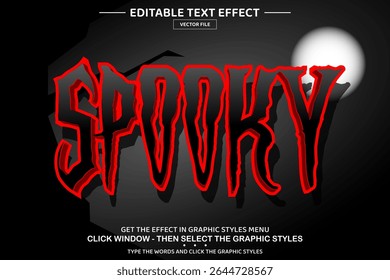 Spooky 3D editable text effect template