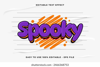 spooky 3d editable vector text effect. simple style text effect.