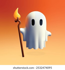 Spooky 3D Halloween Geister Vektorgrafik, perfekt für spukende und Urlaub-Themen-Designs, Branding und Dekorationen. Hochwertige, skalierbare und detaillierte Kunstwerke, um jedes Halloween-Projekt zu verbessern