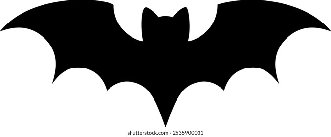 Spooky abstract bat silhouette perfect for Halloween themed designs. This detailed and eerie silhouette ideal for adding a touch of mystery and charm to your creative projects. 