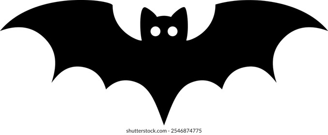 Spooky abstract bat silhouette perfect for Halloween themed designs. This detailed and eerie silhouette ideal for adding a touch of mystery and charm to your creative projects. 