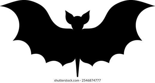 Spooky abstract bat silhouette perfect for Halloween themed designs. This detailed and eerie silhouette ideal for adding a touch of mystery and charm to your creative projects. 