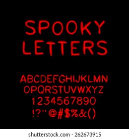 Spooky alphabet. Vector illustration.