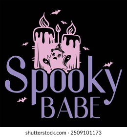 SPOOKY BABE  FUNNY HALLOWEEN T-SHIRT DESIGN