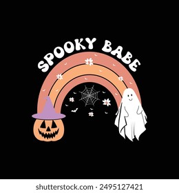  Spooky babe, Halloween t shirt design bundle, Retro Halloween shirt, happy Halloween vector, pumpkin, witch, spooky, ghost, funny Halloween t-shirt