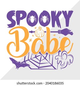 Spooky Babe Printable Vector Illustration