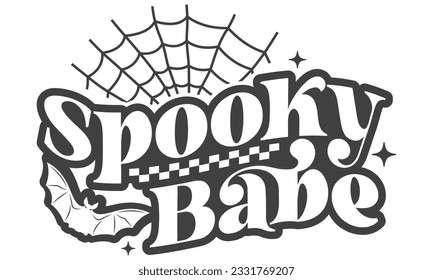 spooky babe Retro And Sublimation Design