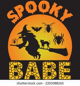 spooky babe t shirt design