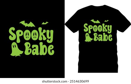 Spooky Babe, Spooky Vibes, Howdy Pumpkin Halloween TShirt design, printable t-shirt, High-quality t-shirt design, Original Vector illustration t-shirt design, Best Halloween t-shirts, Creative design