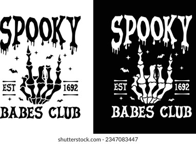 Spooky babes club, Halloween t shirt design.