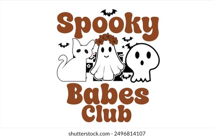 Spooky Babes Club Retro Design
