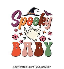 spooky baby retro svg design