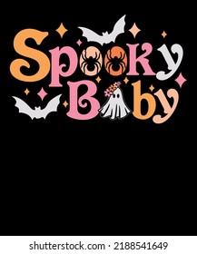 spooky baby SVG Halloween Party Baby Announcement Retro Halloween t-shirt design svg