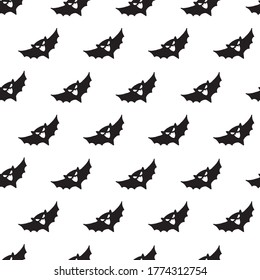 Spooky Bat Vector Illustration Seamless Pattern