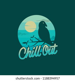 Spooky bird illustration