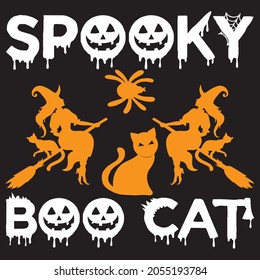 spooky boo cat t shirt design, vector file.