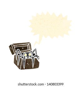 caricatura retro de caja espeluznante