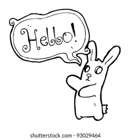 spooky bunny rabbit saying hello