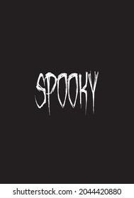 Spooky Calligraphic Vector Design. Halloween Holidays. Spooky. Black and White