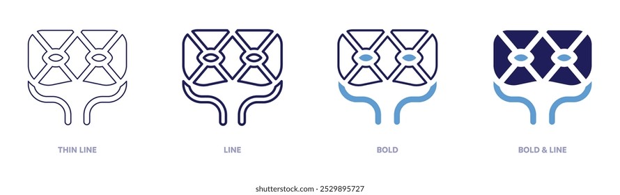 Spooky carnival mask icon in 4 different styles. Thin Line, Line, Bold, and Bold Line. Duotone style. Editable stroke.