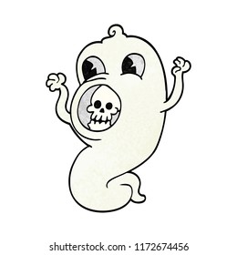 fantasma del doodle de dibujos animados espeluznantes
