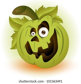 Spooky Cartoon Halloween Pumpkin